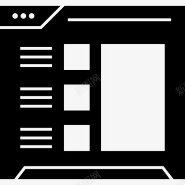 矢量线框素材网站布局浏览器网页图标