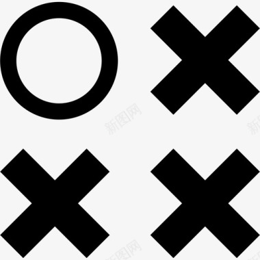 三个十字架抽象5加粗图标