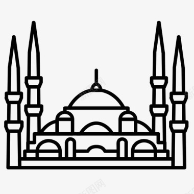蓝色清真寺伊斯坦布尔地标图标