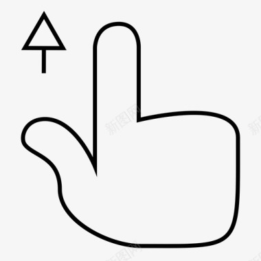 滑动条icon向上滑动手手势图标