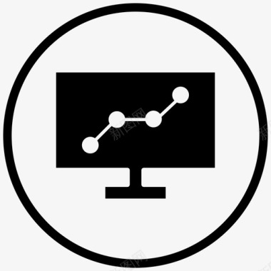 仪表板图标免抠仪表板增长折线图图标