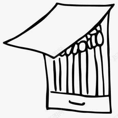 柴火烟熏火柴火灯图标