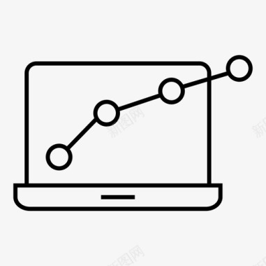 办公笔记本样机电脑商业增长图标