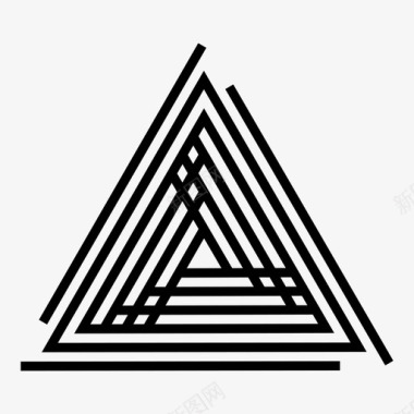 对称三角形抽象几何图标