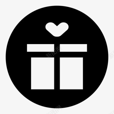 礼物包装飘带礼品盒生日庆祝图标