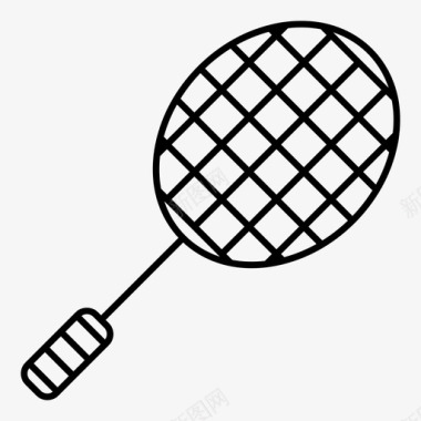 壁球羽毛球球拍运动器材图标