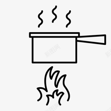 火焰图标烹饪野营火图标