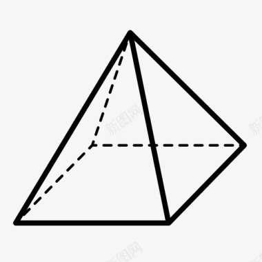 方棱锥三维几何图标