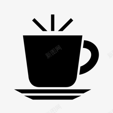 咖啡杯子碟子图标