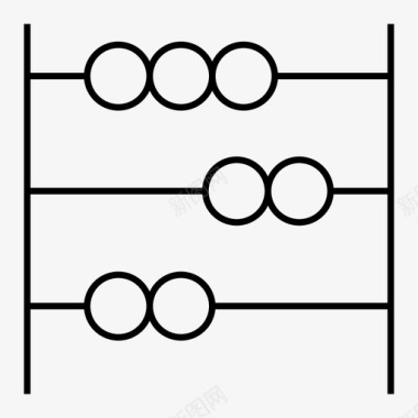 算盘模型算盘基础数学教育图标