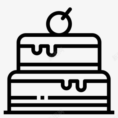 樱桃蛋糕面包房生日图标