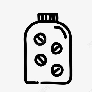回收利用瓶药丸瓶手绘药品图标