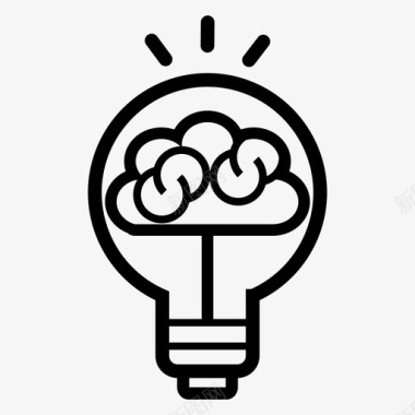 创造性思维大脑灯泡图标