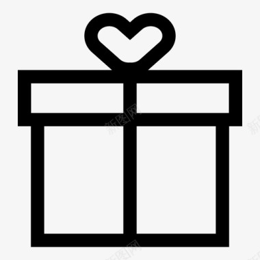 礼物包装飘带礼品盒生日庆祝图标