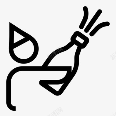 派对活动主香槟庆祝活动图标