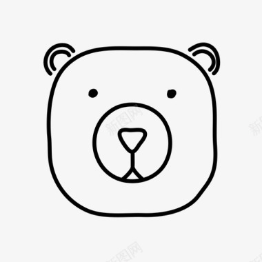 熊熊素描动物野营图标
