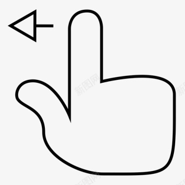 滑动条icon向左滑动手手势图标