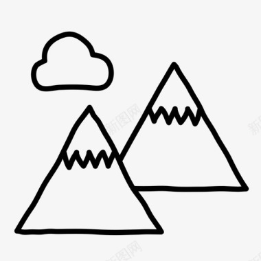 山岳山岳写生山水户外图标