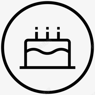 蛋糕生日蛋糕带蜡烛的蛋糕图标