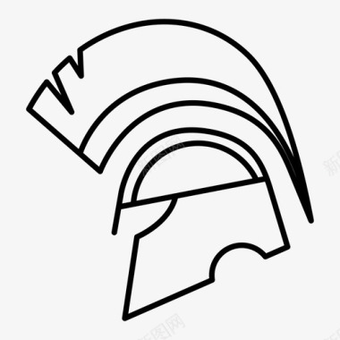 斯巴达头盔希腊语罗马语图标