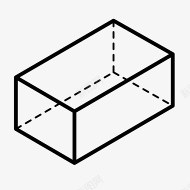 长方直角棱镜长方体几何图标