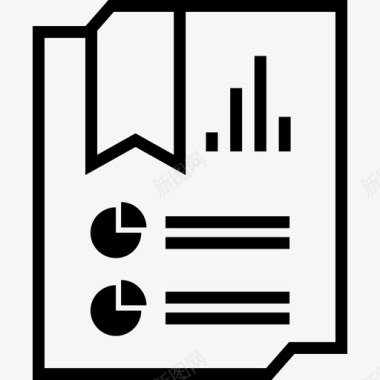 书本页报告页分析数据图形在线图标