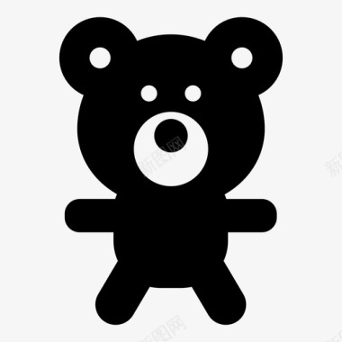 毛绒玩具背景泰迪熊毛茸茸的孩子图标