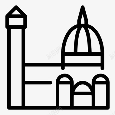 旅游标志佛罗伦萨建筑景点图标