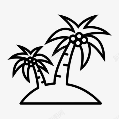 椰子树岛屿棕榈树图标