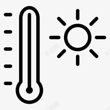 炎热炎热夏天阳光图标