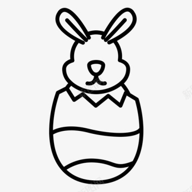 鸡蛋里的兔子基督教复活节图标