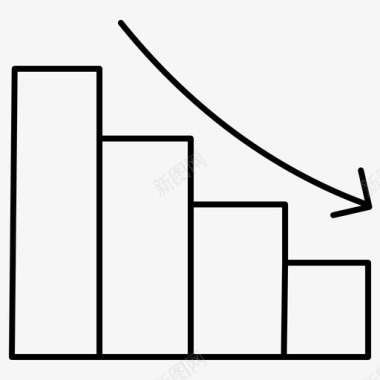 财务报告损失条形图减少图标