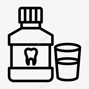 牙科漱口水护理牙科图标