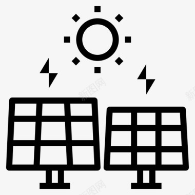 太阳能充电桩太阳能电池充电图标