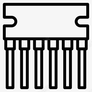 微型芯片半导体芯片电子图标