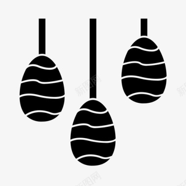 衣架矢量图彩蛋饰品基督教复活节图标