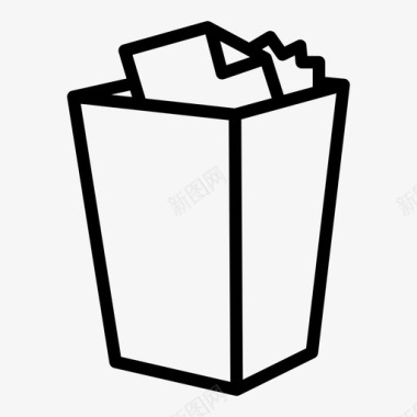 废纸篓垃圾箱垃圾图标