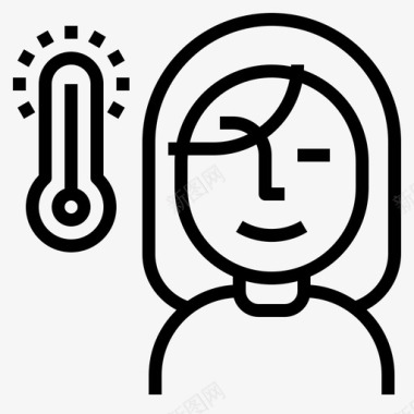 温度测量温度冠状病毒发烧图标