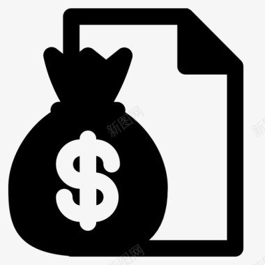 文件和文件投资金钱图标