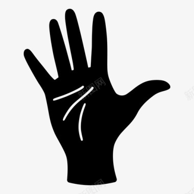 五指张开手掌五指手势图标