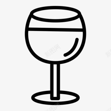 干邑玻璃白兰地葡萄酒图标