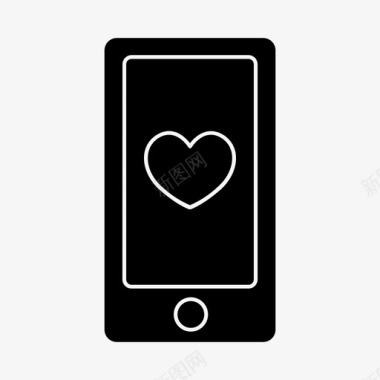 电话里的心手机爱情图标