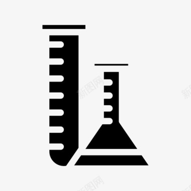 矢量试管烧瓶实验液体图标