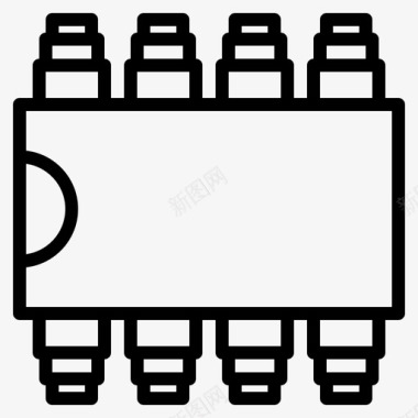 晶体技术半导体芯片电子图标