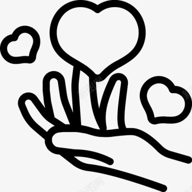 赞美爱手祈祷图标