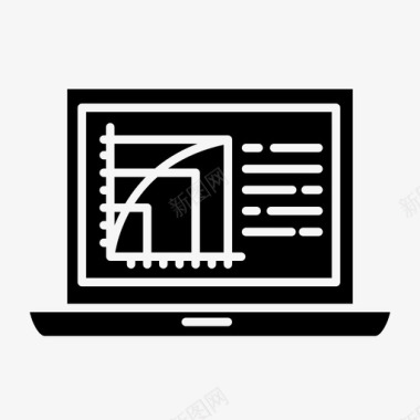 电脑展示图表数字投资图表增长图标