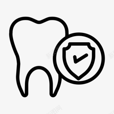 小牙齿固定牙齿保护防护图标