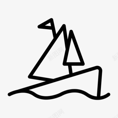 划船划船比赛海上图标