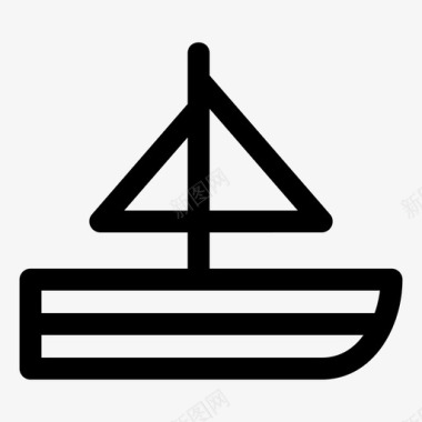 帆船大海轮船图标