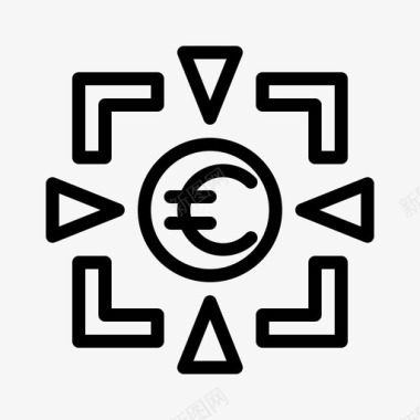 欧元图标欧元捕获现金图标